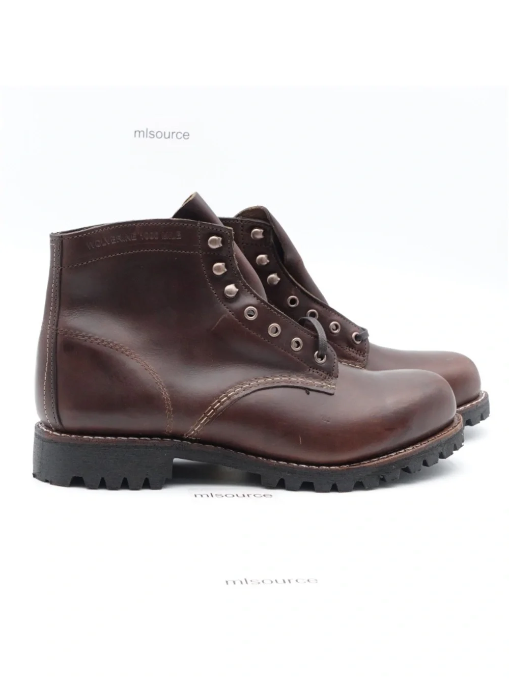 Wolverine 1000 Mile Men's Plain Toe Rugged Vibram Sole Boots W990103 Brown